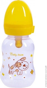 Пляшка для годування з латексною соскою, 125 мл, із собачкою - Baby Team 125ml (1237168-31102439)
