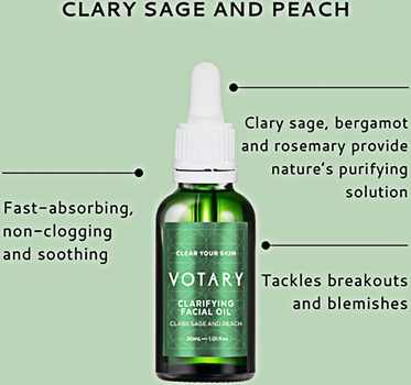 Olejek do twarzy Votary Clarifying Sage and Peach 30 ml (5060694231598)