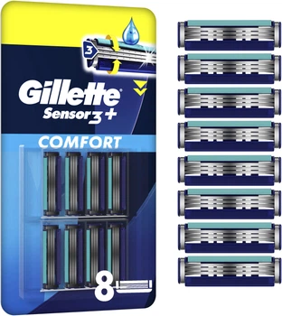 Змінні картриджі для гоління (леза) чоловічі Gillette Sensor 3+ 8 шт (8700216873727)