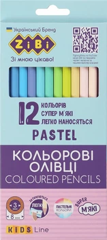 Олівці кольорові пастельні ZiBi Pastel 12 кольорів (ZB.2470)