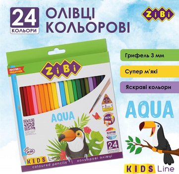 Карандаши цветные акварельные ZiBi Aqua 24 цвета (ZB.2476) 
