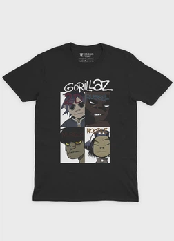 Чоловіча футболка MODNO з рок принтом "Gorillaz" S Чорний (TS001-004-2-608-F-BL-M)
