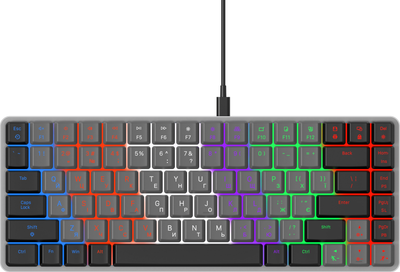 Клавіатура GamePro MK140R Red Swich Low Profile USB підсвітка, сіра 299286