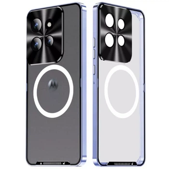 Чохол накладка Metal Glass Ring для Motorola Edge 50 з металевим кільцем та додатковим захистом на камеру purple