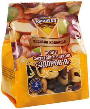 Смесь орехи с изюмом Здоровье SantaVita Полезная коллекция 200 г (0.2 кг) (4820061502208)
