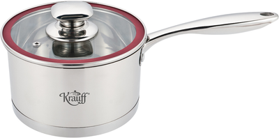 Ковш Krauff Smart Сhef со стеклянной крышкой 16 см 2 л (26-238-037)