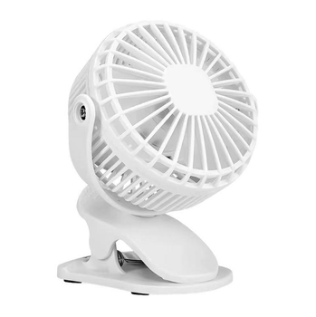 Вентилятор FAN-AF21 з USB-роз'ємом з прищепкою 3 швидкості, обертається на 360 градусів, БІЛИЙ