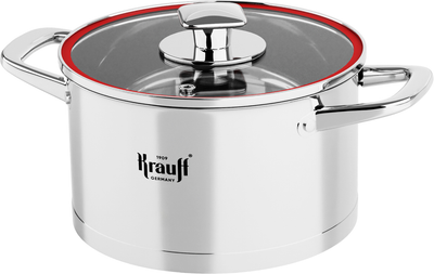 Кастрюля Krauff Prime Сhef со стеклянной крышкой 22 см 4.7 л (26-238-070)