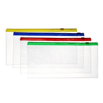 Папка-конверт «ZIP» 23*12см прозрачный Home WW01109ST