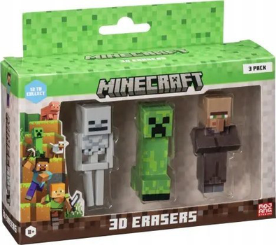 Zestaw figurek Minecraft 3D Erasers Wer.D 3 szt (7290120514256)