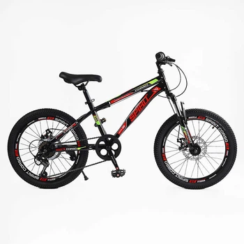 Детский спортивный велосипед 20" дюймов Corso SPIRIT 20316 стальная рама Shimano 7 скоростей. Black and Red (162825)