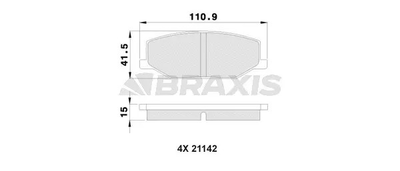 Комплект тормозных колодок SUZUKI JIMNY, SUZUKI SJ, SUZUKI SAMURAI, BRAXIS (AA0121)