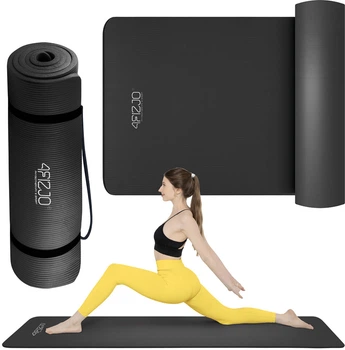 Коврик (мат) спортивный 4FIZJO NBR 180 x 60 x 1 см для йоги и фитнеса Black (P-5907222931462)