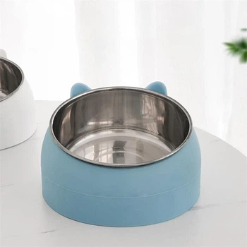 Миска для тварин Semi для котів та собак 16 см діаметр площини з нахилом 15°, Blue