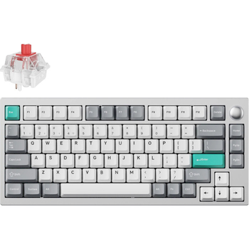 Клавиатура беспроводная Lemokey P1 Pro Keychron Super Red Space Silver (P1P-X1-UA)
