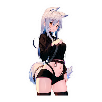 Стікер на авто, мото, ноутбук Anime girl. Вологостійка наклейка. 9х4 см