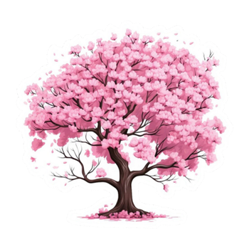 Стікер Sakura sticker 9х8 cm. Вологостійка наклейка