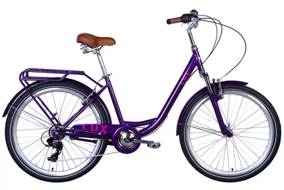 Велосипед ST 26" Dorozhnik LUX Vbr FR рама-17" сливовый 2025 крылья, крыло пер., крыло зад., подножка, звонок