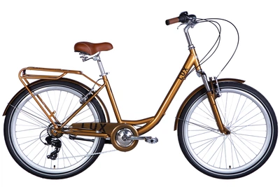 Велосипед ST 26" Dorozhnik LUX Vbr FR рама-17" бронзовый 2025 крылья, крыло пер., крыло зад., подножка, звонок