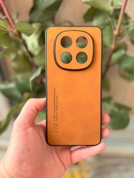 Силиконовый чехол с текстильным покрытием для Xiaomi Redmi Note 14 Pro+ 5G Коричневый