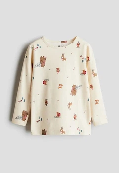 Реглан бежевый новогодний Звери H&M 134-140см (400099504)