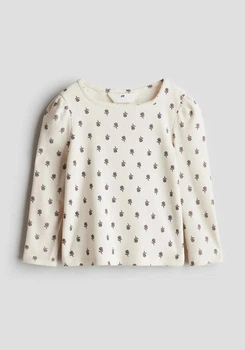 Реглан з оздобленням піко білий квітковий H&M 122-128см (400099511)
