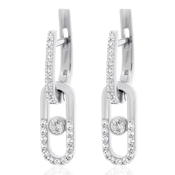 Серьги из белого золота (з40078)
