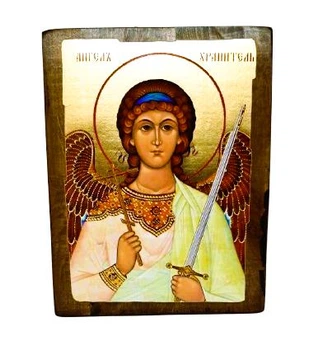 Икона Ангел Хранитель святой 170*230 мм (в золоте на дереве)
