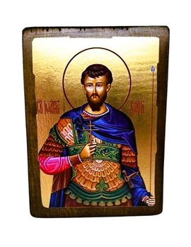 Иоанн Воин святой икона на дереве 170*230 мм (в золоте)