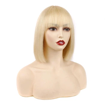 Женский парик Wig-LC3021-1 короткие волосы из высокотемпературного волокна / каре с челкой, экстра блонд (98739234)
