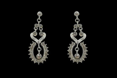 Серьги свадебные загадочный узор с фианитами BLAGOY-ART- RH42007-1