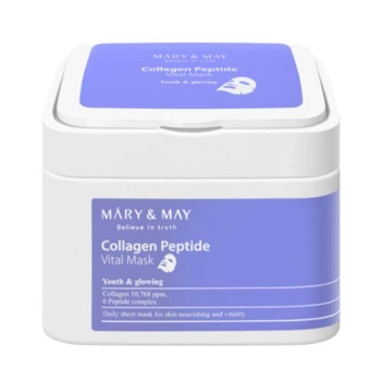 Ліфтинг-маски зволожуючі з обличчя з пептидами Mary&May Collagen Peptide Vital Mask 30шт