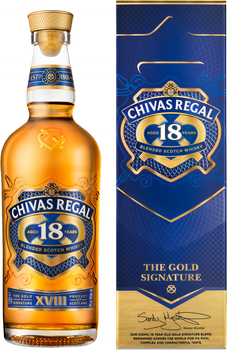 Віскі Chivas Regal 18 років витримки 1 л 40% в подарунковій упаковці (5000299255049)