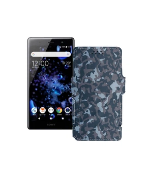 Чохол-книжка з екошкіри для телефону Sony Xperia XZ2 Premium Хакі-синій