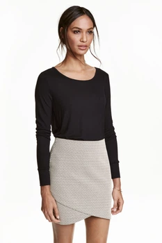Лонгслів H&M Basic чорний BAXEK626 XS