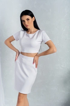 Жіноча спідниця, коротка, на резинці. 40 Білий