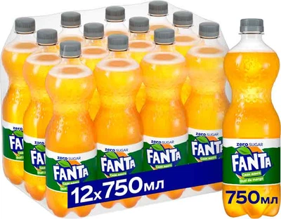 Упаковка безалкогольного напою Fanta Mango Zero 0.75 л х 12 шт (5449000212009)