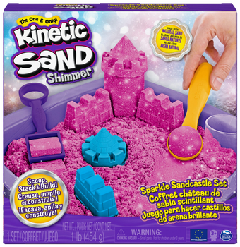 Набір для ліплення Spin Master Kinetic Sand Sparkling Sandcastle рожевий (778988378434)