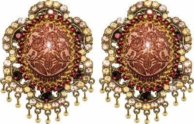 Винтажные серьги-клипсы «Ренессанс Роз» от Michal Negrin с кристаллами Swarovski