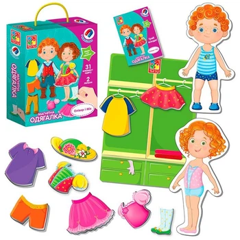 Магнитная одевалка Vladi Toys Оливер и Мия 31 элемент VT3702-12