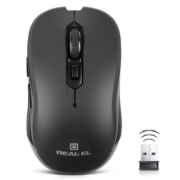 Мышь Wireless REAL-EL RM-331W Black