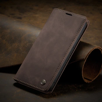 Чехол-книжка CaseMe из нубука для iPhone 13 Тёмно-коричневый