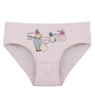 Трусы слипы для девочки с принтом Cocktail - Donella - 4181B6 - 110-116 см - Светло-розовый