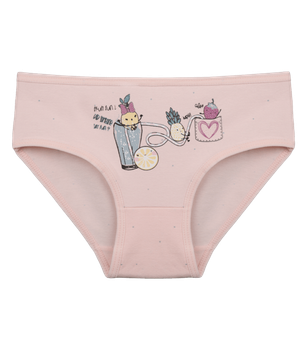 Трусы слипы для девочки с принтом Cocktail - Donella - 4181B6 - 98-104 см - Персиковый