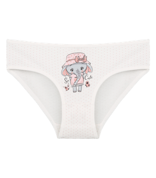 Трусы слипы для девочки с принтом Слоник So Cute - Donella - 4181B9 - 110-116 см - Молочный