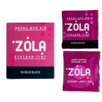 Краска для ресниц с коллагеном Zola Eyebrow Tint With Collagen 06 Blue Black в саше 5 ml