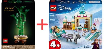 Набор конструкторов LEGO Botanicals Бамбук счастья 325 деталей + Disney Приключения Анны на санях 192 детали (10344_43256)