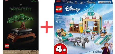 Набор конструкторов LEGO Botanicals Дерево бонсай 878 деталей + Disney Приключения Анны на санях 192 детали (10281_43256)