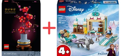 Набор конструкторов LEGO Botanicals Сливовый цвет 327 деталей + Disney Приключения Анны на санях 192 детали (10369_43256)
