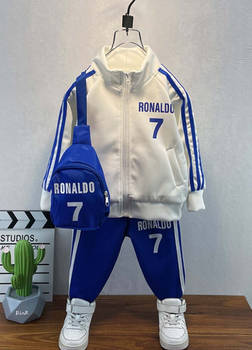 Детский спортивный костюм (кофта, штаны, сумка) Ronaldo (Роналдо) BEITIAN 98см синий KO551